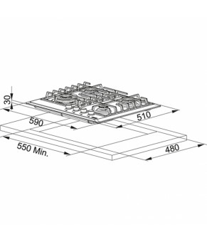 Варочная поверхность Franke Smart FHM 604 3G TC GF E 106.0037.687