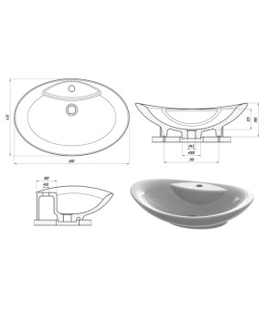 Умывальник Snail Гармония 102T333