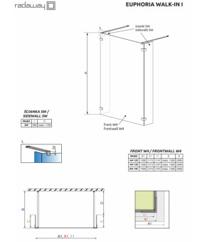 Боковая стенка Radaway Euphoria Walk-in I SW 30 383160-01-01