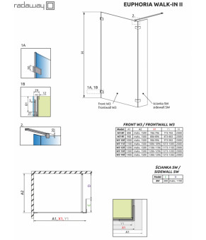 Боковая стенка Radaway Euphoria Walk-in II SW 30 383160-01-01