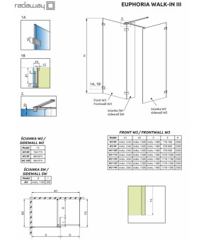 Боковая стенка Radaway Euphoria Walk-in III W2 80 383120-01-01