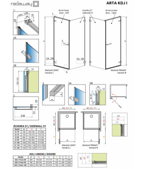 Боковая стенка Radaway Arta KDJ I S1 80 386020-03-01