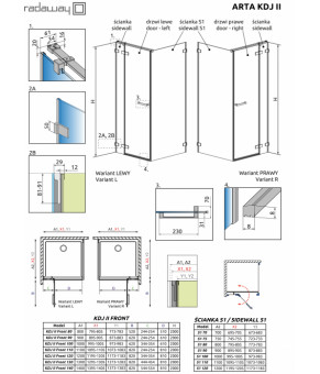 Неподвижная фронтальная стенка Radaway Arta KDJ II 386045-03-01