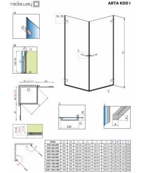 Часть кабины Radaway Arta KDD I 90 386061-03-01