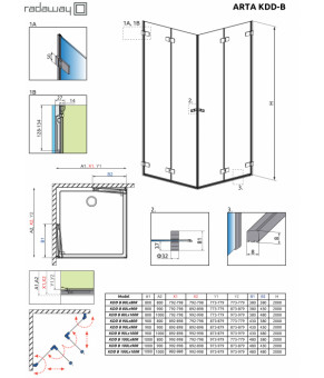 Часть кабины Radaway Arta KDD B 90 386161-03-01