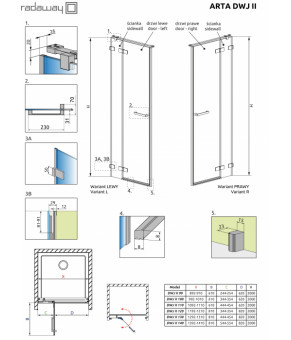 Неподвижная фронтальная стенка Radaway Arta DWJ II 386012-03-01