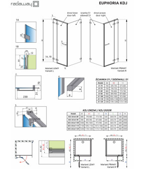 Неподвижная фронтальная стенка Radaway Euphoria KDJ 383240-01