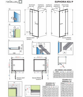 Неподвижная фронтальная стенка Radaway Euphoria KDJ P 383240-01