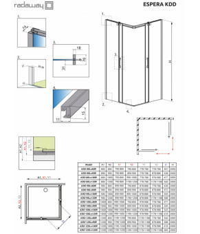 Часть кабины Radaway Espera KDD 100 380152-01
