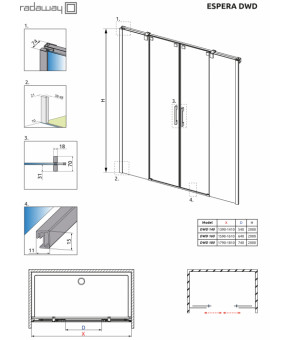Комплект створок двери Radaway Espera DWD 380280-01