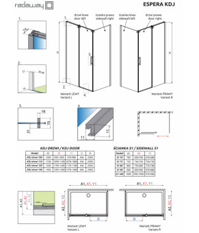Неподвижная фронтальная стенка Radaway Espera KDJ Mirror 380234-71