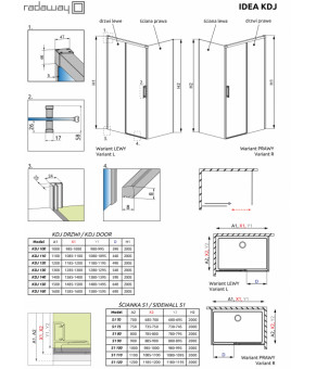 Боковая стенка Radaway Idea KDJ 110 387053-54-01