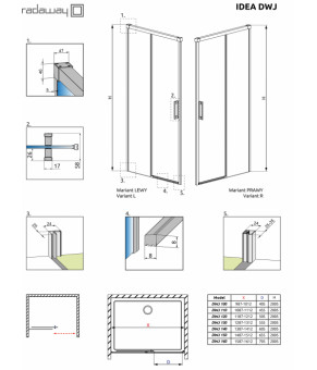 Душевые двери Radaway Idea DWJ 150 387019-01-01