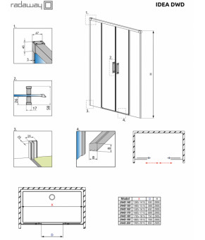 Душевые двери Radaway Idea DWD 160 387126-01-01