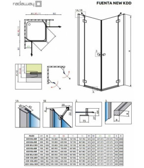 Частина кабіни Radaway Fuenta New KDD 80 384061-01-01