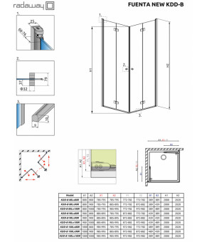 Часть кабины Radaway Fuenta New KDD-B 90 384071-01-01