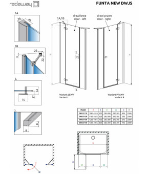 Комплект неподвижных фронтальных стенок Radaway Fuenta New DWJS 384090-01-01