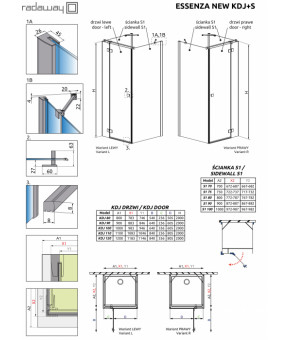 Фронтальная часть Radaway Essenza New KDJ S 90 385020-01-01