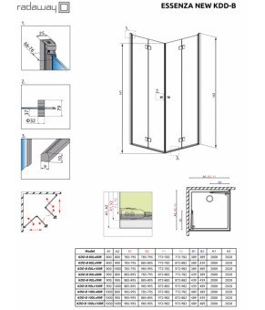 Часть кабины Radaway Essenza New KDD-B 100 385072-01-01