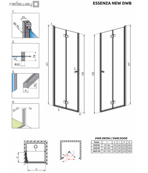 Душевые двери Radaway Essenza New DWB 90 385076-01-01