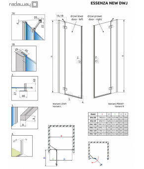 Душевые двери Radaway Essenza New DWJ 110 385015-01-01