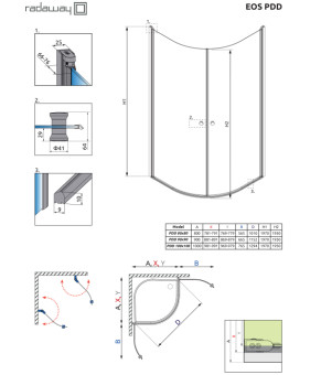Душевая кабина Radaway Eos PDD 90х90 37603-01-01N