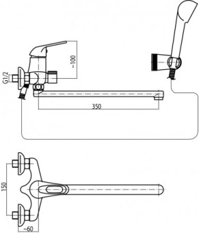 Смеситель для ванны  Valvex LOGIC 2450750
