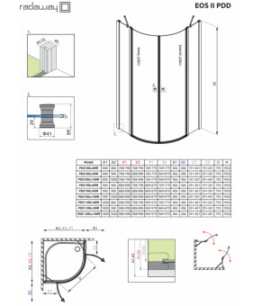 Часть кабины Radaway Eos II PDD 80 3799470-01