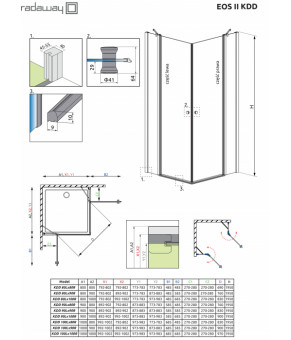 Часть кабины Radaway Eos II KDD 100 3799462-01