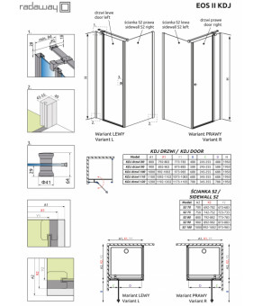 Фронтальная часть Radaway Eos KDJ II 100 3799422-01