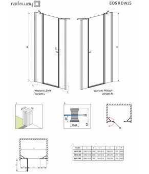 Душевые двери Radaway Eos II DWJS 130 3799455-01