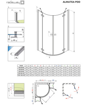 Душова кабіна Radaway Almatea PDD 100х100 30522-01-05N