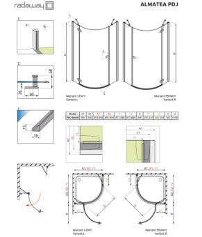 Душевая кабина Radaway Almatea PDJ 90х90 30602-01-08N