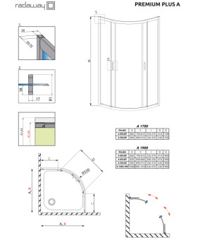 Душова кабіна Radaway Premium Plus A 1900 80х80 30413-01-01N