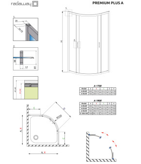 Душевая кабина Radaway Premium Plus A 1700 90х90 30401-01-01N