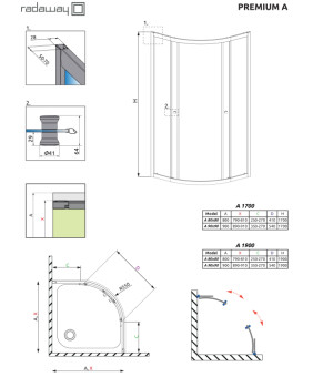 Душевая кабина Radaway Premium A 1900 80х80 30413-01-05