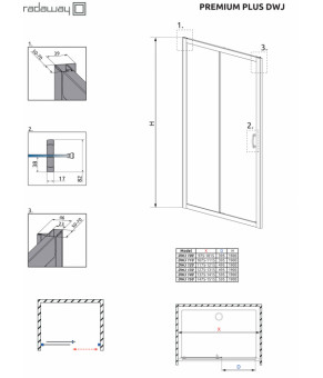 Душевые двери Radaway Premium Plus DWJ 100 33303-01-01N