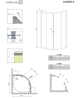 Душевая кабина Radaway Classic A 80х80 30011-01-02