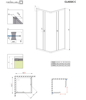 Душевая кабина Radaway Classic C 80х80 30060-01-08