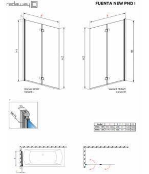 Шторка для ванны Radaway Fuenta New PND I 100 208210-01