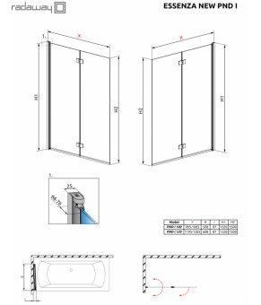 Шторка для ванны Radaway Essenza New PND I 120 207212-01
