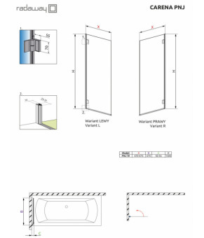 Шторка для ванны Radaway Carena PNJ 202101-101