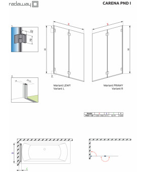 Шторка для ванны Radaway Carena PND I 202201-101