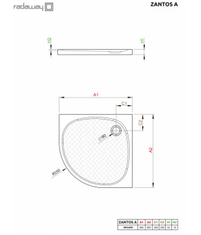 Поддон Radaway Zantos A M3ZNA9090-06