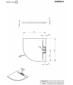 Поддон Radaway Giaros A MKGA9090-03