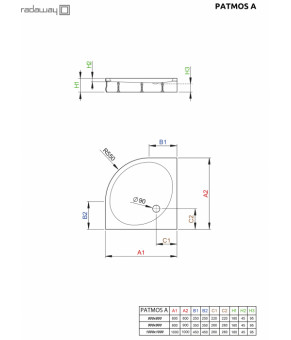 Піддон Radaway Patmos A 4S88155-03