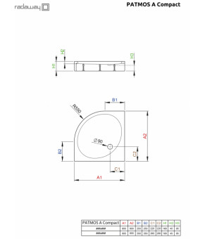 Поддон Radaway Patmos A Compact 4S99155-05