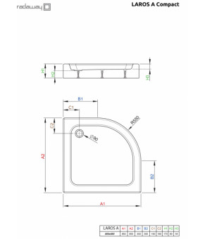 Поддон Radaway Laros A Compact SLA8585-01