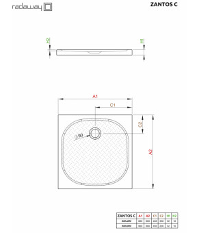 Поддон Radaway Zantos C M3ZNC8080-06