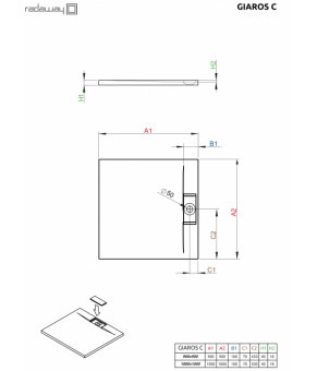 Поддон Radaway Giaros C MKGC9090-03